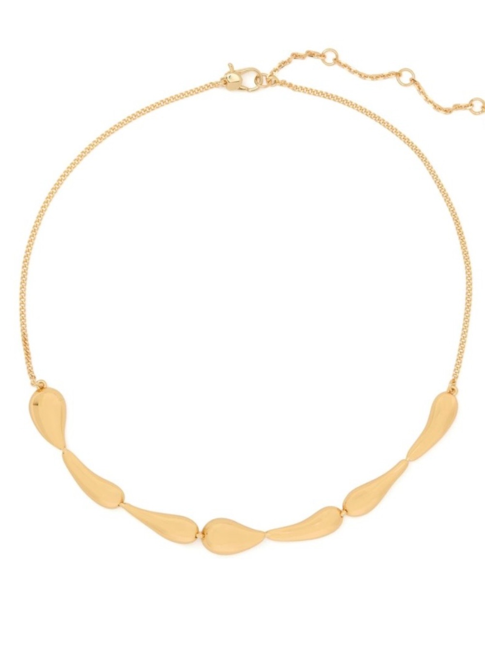 Kate Spade Molten Necklace Gold Tone Teardrop Link